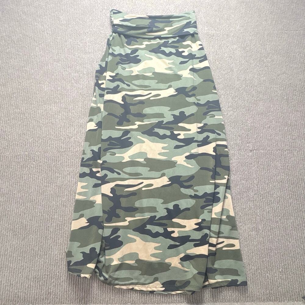 Y2K Foldover Low Rise Camouflage Maxi Skirt B Envied Size Large